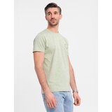 Ombre Men's printed cotton T-shirt with round neckline - mint | shoptok.hr