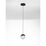 Nova Luce Mat črna aluminijasta LED zatemnitvena viseča svetilka s steklenim senčilom ø 12 cm Alicia – | Shoptok.si
