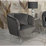 Mauro Ferretti Siv žameten fotelj Silvery – | Shoptok.si
