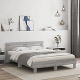  Okvir kreveta s uzglavljem LED siva boja hrasta 140x200 cm | shoptok.hr