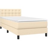  Krevet box spring s madracem LED krem 100x200 cm od tkanine | shoptok.hr
