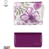 PRINC LEATHER Ženski poklon set ešarpa i novčanik, Ljubičasti Cene
