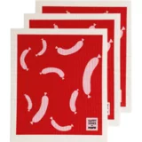HAPPY SiNKS Set od 3 PAPU spužvaste krpe - Red Sausage