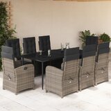 vidaXL 9-dijelni vrtni blagovaonski set sivi od poliratana | shoptok.hr