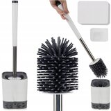  Silikonska antibakterijska WC četka sa stalkom 42 cm bijela | shoptok.hr