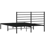 Metalni okvir za krevet s uzglavljem crni 120x200 cm | shoptok.hr