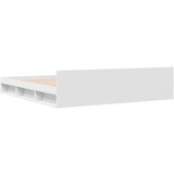 vidaXL Posteljni okvir s predali bel 200x200 cm inženirski les | Shoptok.si