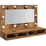  Ormar s ogledalom i LED-om Staro drvo 90x31,5x62 cm | shoptok.hr