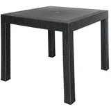 Baštenski sto Ratan, PVC, 90x90 cm, Antracit