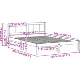  Konstrukcija postelje Rjava 150 x 200 cm Trden borov les, (5000128492) | Shoptok.si