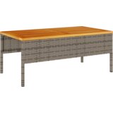 vidaXL vanjski set sofe Siva i tamnosiva Ratan, kaljeno staklo Srednji | shoptok.hr