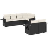  7-dijelni set vrtnih sofa od poliratana s jastucima crni | shoptok.hr
