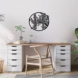 Wallity Zidna dekoracija Komad Cvijet - 502, 56 x 60 cm, Crna | Eponuda.ba