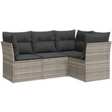vidaXL 4-dijelni set vrtnih sofa s jastucima svijetlosivi poliratan | shoptok.hr