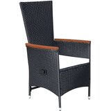 Poli 9-dijelni vrtni blagovaonski set od poliratana s jastucima crni | shoptok.hr
