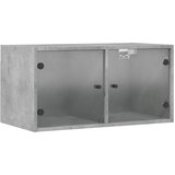  Zidni ormarić sa staklenim vratima boja betona 68,5x37x35 cm | shoptok.hr