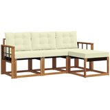  Set vanjskih sofa 4 kom. Prirodna i krem | shoptok.hr