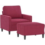  Fotelj s stolčkom za noge vinsko rdeč 60 cm žamet | Shoptok.si