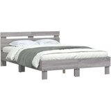  Posteljni okvir z vzglavjem siva sonoma 135x190 cm inž. les, (20978761) | Shoptok.si