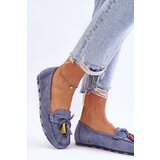 Boto Suede Loafers With Bow And Fringes Blue Dorine | ePonuda.com