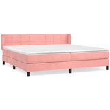  Krevet s oprugama i madracem ružičasti 200x200 cm baršunasti | shoptok.hr