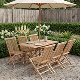  Set vrtnih namještaja 7 kom. Prirodna Čvrsto teak drvo | shoptok.hr