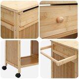  Kuhinjska Kolica s Kotačima Prirodna 90 5 x 36 x 86 5 cm Bambus | shoptok.hr