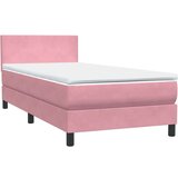 Box spring postelja z vzmetnico roza 80x220 cm žamet, (21793151) | Shoptok.si