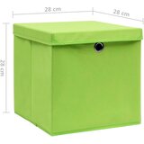  Kutije za pohranu s poklopcima 10 kom 28 x 28 x 28 cm zelene | Eponuda.com