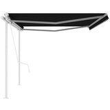 vidaXL Avtomatsko zložljiva tenda s stebrički 5x3 m antracitna | Shoptok.si