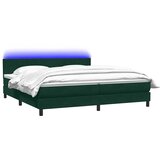 Box Spring krevet s madracem i LED tamno zeleni 180x220 cm baršun | Eponuda.com