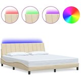  Posteljni okvir brez vzmetnice krem 180x200 cm blago | Shoptok.si