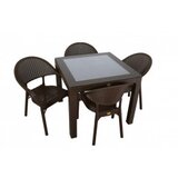  Bastenski set bambu 4 stolice i sto sa staklom 90x90 braon Cene