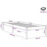  Okvir za krevet od masivne borovine bijeli 90 x 200 cm | shoptok.hr
