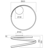  Redo 01-4011 - LED prigušiva plafonska svetiljka SCROLL LED/38W/230V zlatna | Eponuda.com