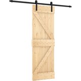  Drsna vrata s kompletom vodil 70x210 cm trdna borovina, (20999162) | Shoptok.si