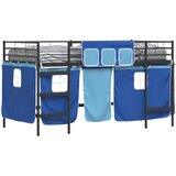  Krevet na kat za djecu s zavjesama Crna i Plava 107 x 200 cm | shoptok.hr