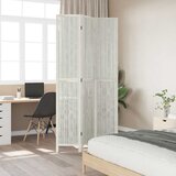  Sobna pregrada s 3 panela bijela od masivnog drva paulovnije 40 x 220 cm | Shoptok.si