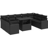 vidaXL 10-dijelni set vrtnih sofa s jastucima crni od poliratana | shoptok.hr