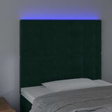  LED uzglavlje tamnozeleno 80x5x118/128 cm baršunasto | shoptok.hr