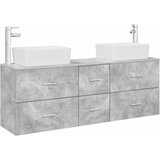  Set ormarića za kupaonicu 3 kom. Betonska siva 136 x 35 x 80 cm | Shoptok.si