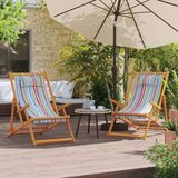  Zložljivi stoli za na plažo 2 kosa večbarvno blago | Shoptok.si