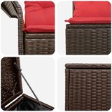  Set sofe 5 kom. Smeđa i crvena Poli Rattan i čelik | shoptok.hr