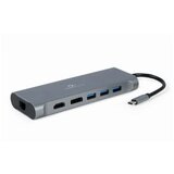 Docking station USB adapter Type-C 8-in-1 multi-port adapter Hub3.0 + HDMI + DisplayPort + VGA + PD + card reader + LAN+audio, GEMBIRD A-CM-COMBO8-01 Cijene