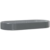 vidaXL visoka greda iz prašno premazanega jekla 296x140x36 cm siva | Shoptok.si
