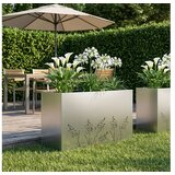 vidaXL Vrtna saksija Srebrna 80 x 30 x 49 cm Nehrđajući čelik - Nehrđajući čelik 80 x 30 x 49 cm 1 | shoptok.hr