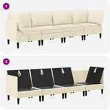  Set namještaja za dnevni boravak 4 pcs Krem Tkanina | shoptok.hr