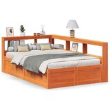  Knjižna postelja brez vzmetnice vošč. rjava 140x190 cm borovina, (21792811) | Shoptok.si