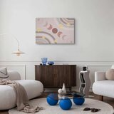  Slika - Joyful Sky - Yellow Cheerful Stars with a Rainbow Against the Phases of the Moon in a Light Beige Sky Hue 60x40 Akustičn | shoptok.hr