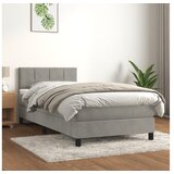  spring krevet s madracem svjetlosivi 100x200 cm baršunasti | shoptok.hr
